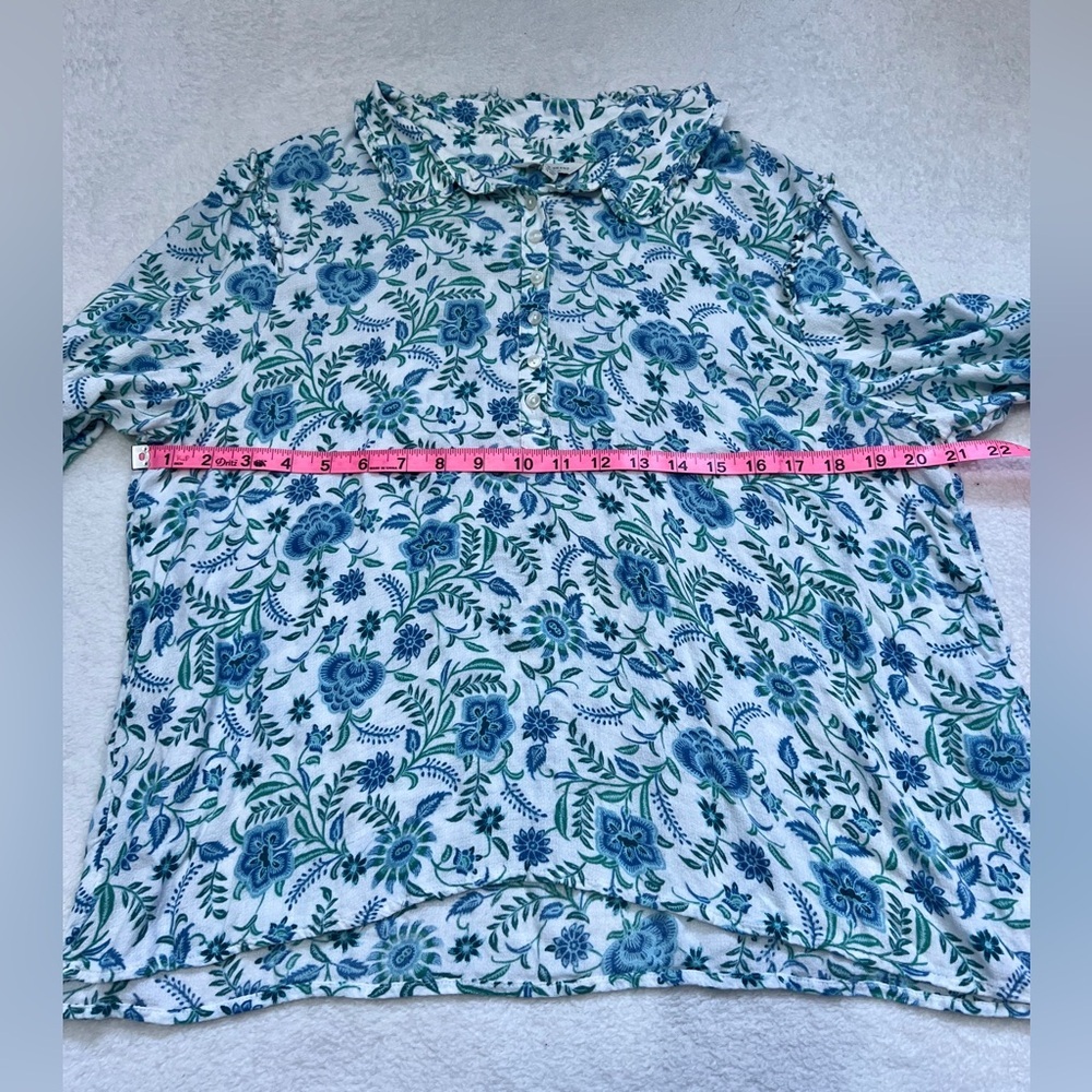 Lucky Brand Floral Boho Button Blouse - Size XL - Picture 3 of 8